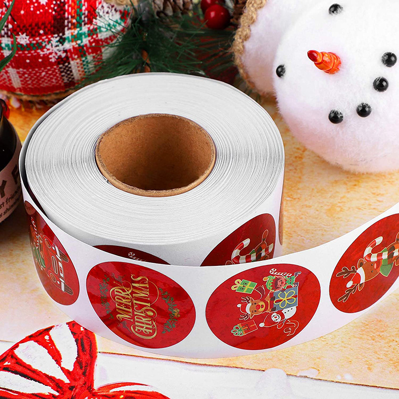 Amazon 2022 New Red Merry Christmas Christmas Sticker Gift Closure Label