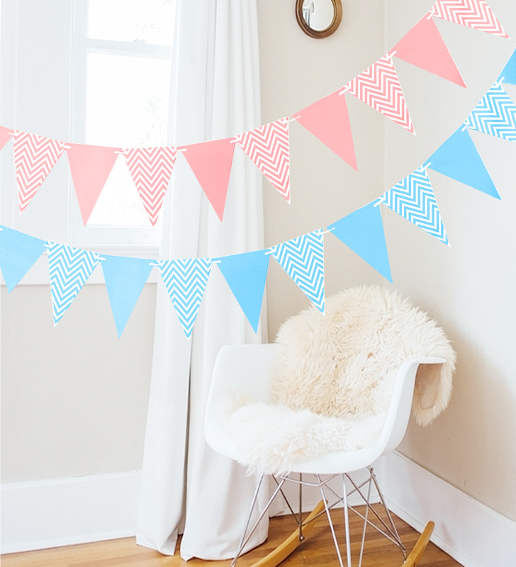Wholesale gilded pennant wave flag birthday party supplies atmosphere decoration gold and silver pink blue pennant banner