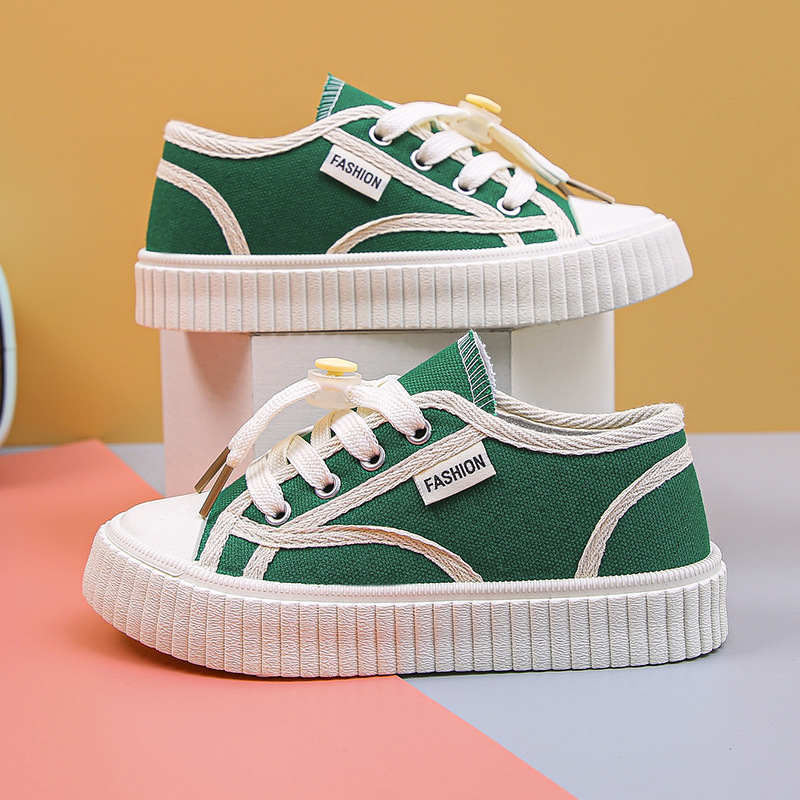 Children's Canvas Shoes Girls' Casual Shoes 2025 New Arrival Boys' Non-Slip Board Shoes Large Children's sneaker Biscuit Bottom