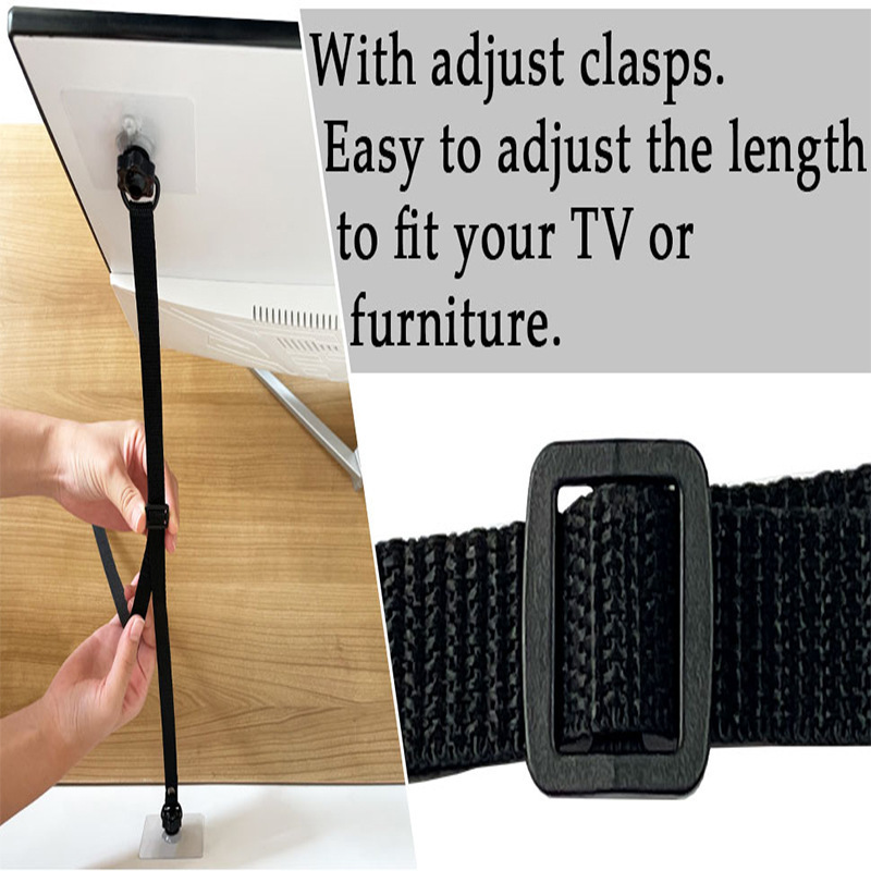 Adjustable TV safety belt suitable for TV cabinet or desk screen anti-seismic belt anti-tilt furniture anchor