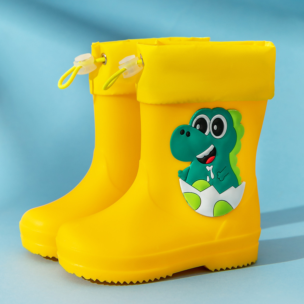 Fengqingfan children's rain boots for boys and girls children's rain boots non-slip girt waterproof children's cartoon student water shoes