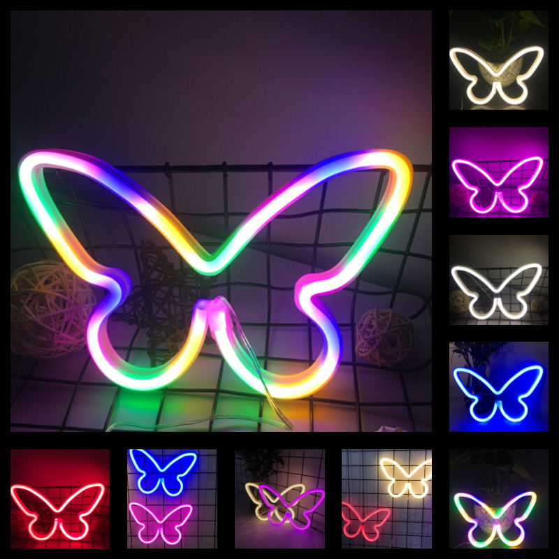 LED cross-border new animal modeling lights butterfly neon bedroom ornaments night light hanging room decorative lights