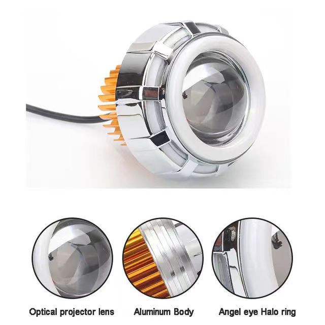 Cross-border special for general motorcycle electric car LED modified ghost fire spotlight headlight flash angel eye demon eye