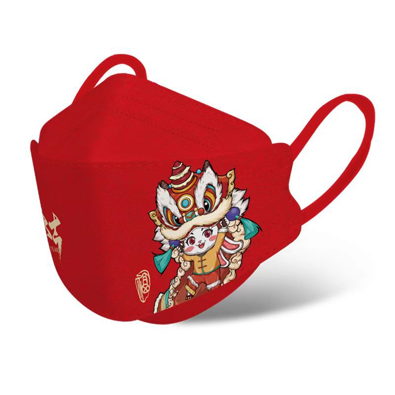 Wei Pu Dun Dragon Year Mask 2024 New Year's Day Four-layer Wide Ear Band Independent Packaging Spring Festival Mask Cross-border Wholesale