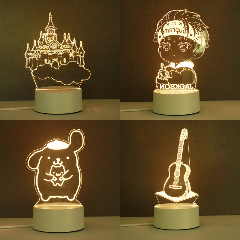 3d nightlight wholesale to map creative gifts desk lamp cross-border explosions atmosphere bedside lamp acrylic logo