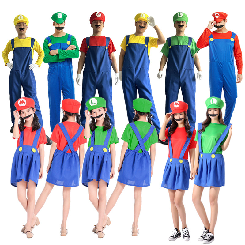 Halloween super Mary costume Mario children adult parent-child stage performance costume split super Mary