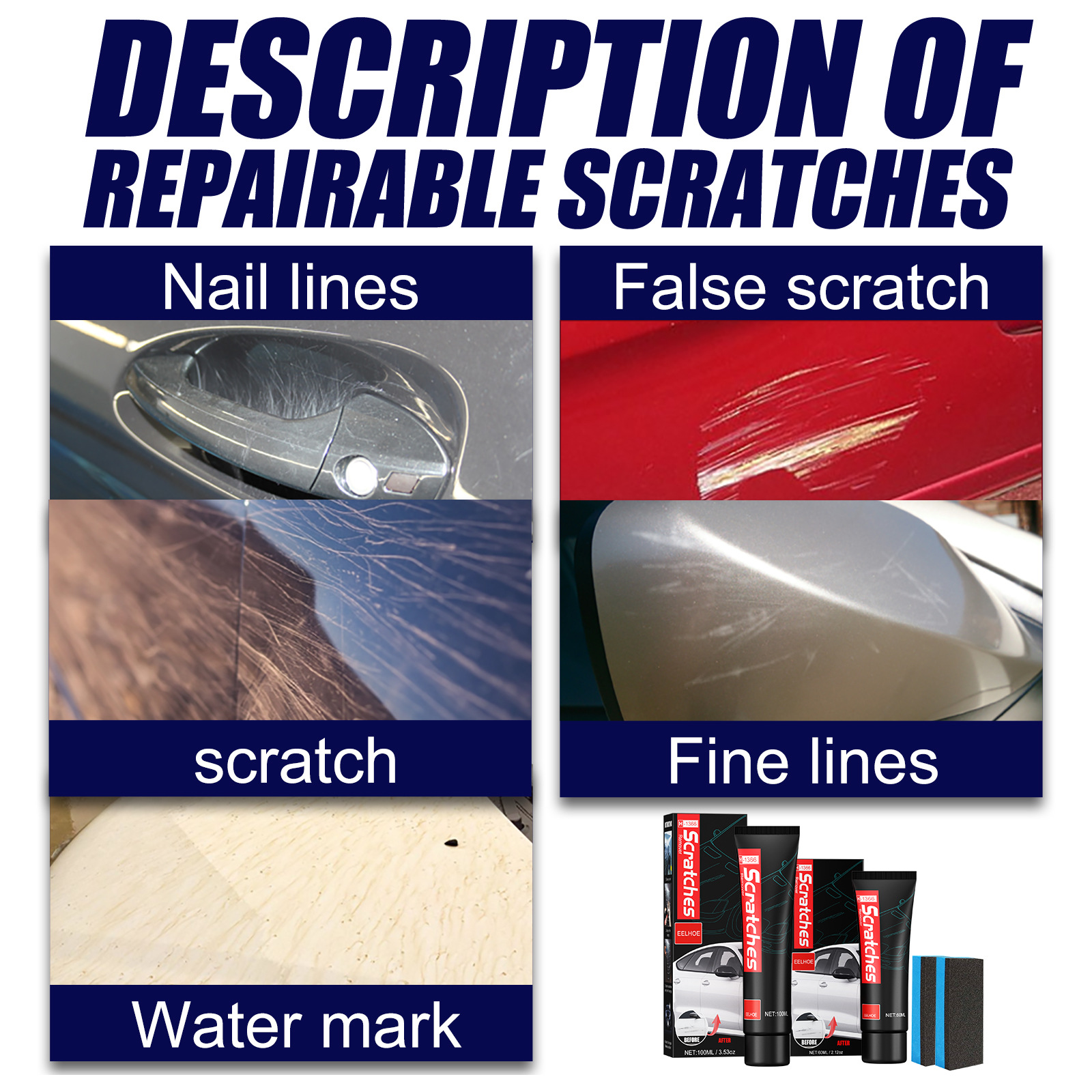 EELHOE car scratch scratch polishing paste paint cleaning decontamination wax scratch repair car wax renovation paste