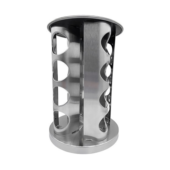 Cross-Border Popular 360 Rotating Spice Rack Square Spice Bottle Round Spice Jar Stainless Steel Spice Rack Set