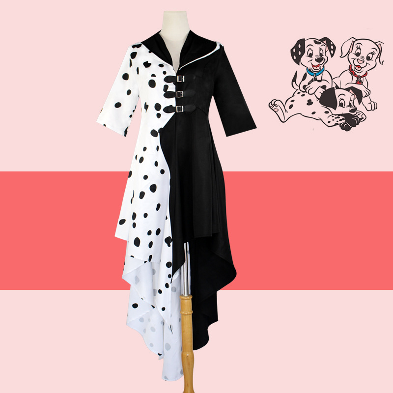 A large number of spot movie 101 loyal dog black and white witch kuila de vir cosplay performance clothes