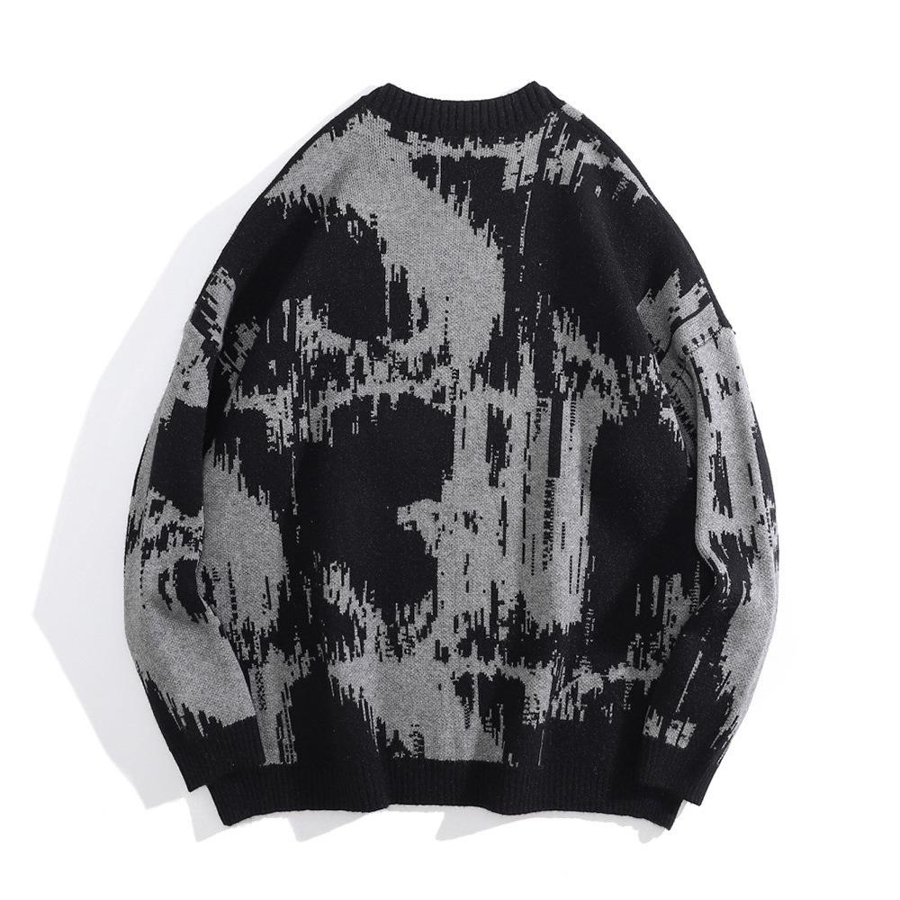 American Style Fashionable Distinctive Letter Tie-Dye Printed Sweater Women's Autumn and Winter New Punk Street All-match Casual Sweater for Women