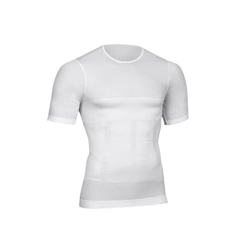 Factory Direct cross-border Men's seamless corset belly contracting vest corset body shaping corset meat hiding short sleeve DT