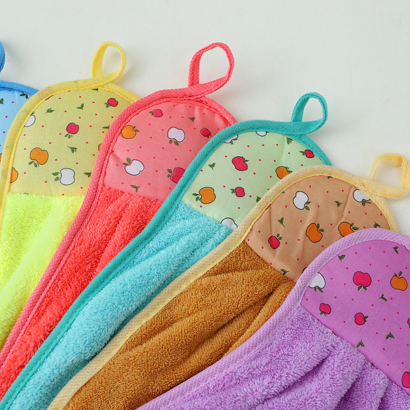 Coral fleece towel can be hung kitchen thick cleaning towel gift advertising towel