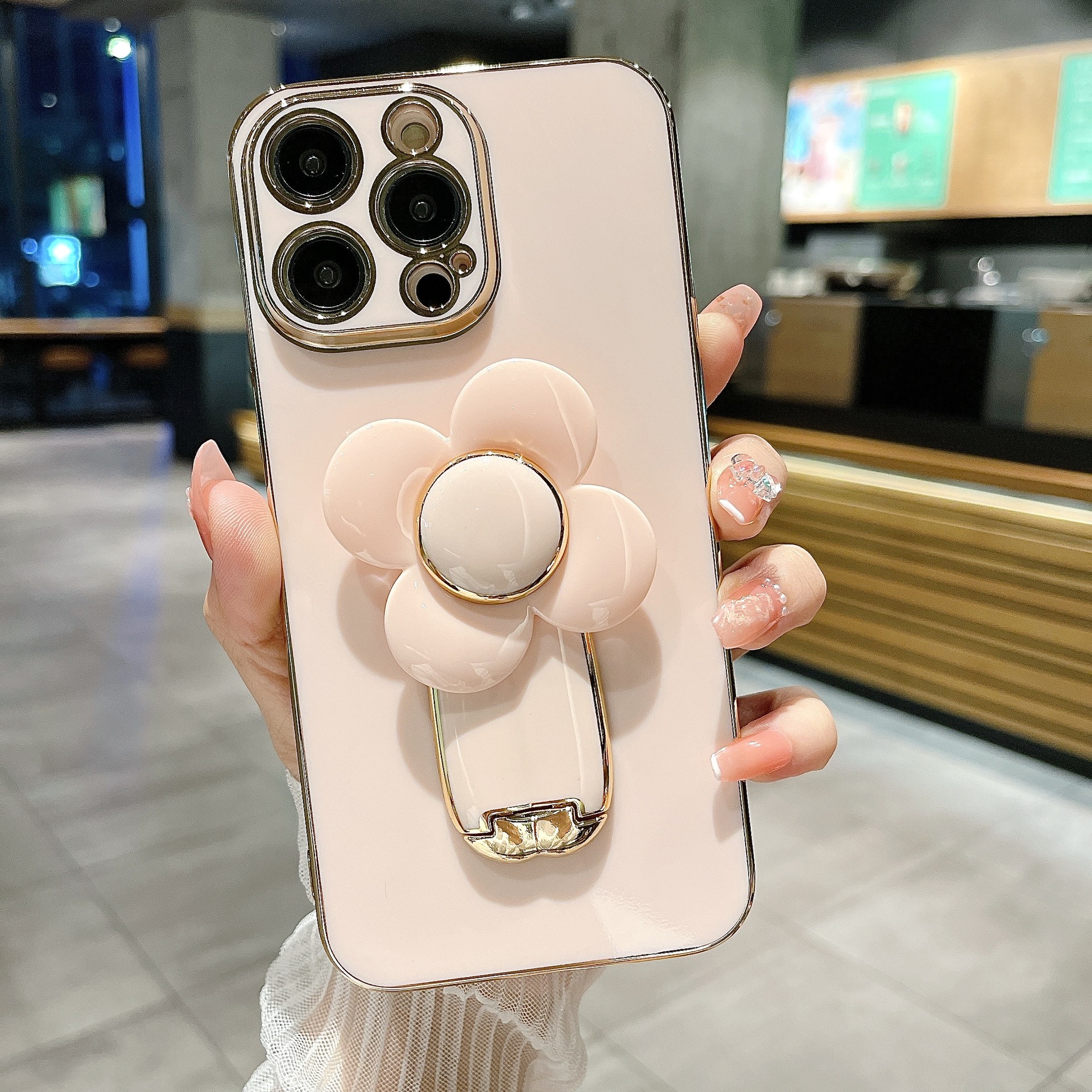 適用蘋果15手機殼電鍍全包iPhone13Pro大風車支架解壓防摔保護套