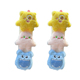 Yellow pink blue monster white ice silk shoulder pad 1 pair