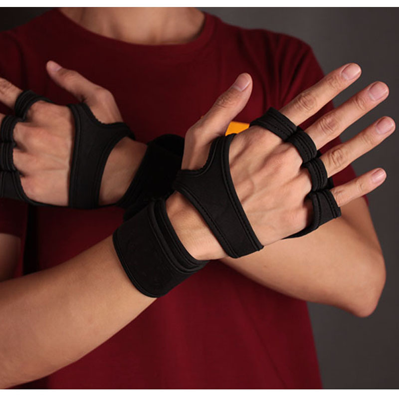 Cross-border Fitness Gloves Men's and Women's Granular Palm Wrist Gloves Half Finger Gloves Pressurizing Equipment Weightlifting Yoga Sports Gloves