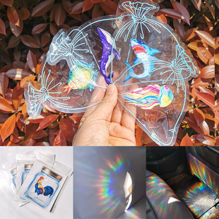 RPS053-105 Amazon AliExpress rainbow prism static sticker glass sticker glue-free PVC film window film