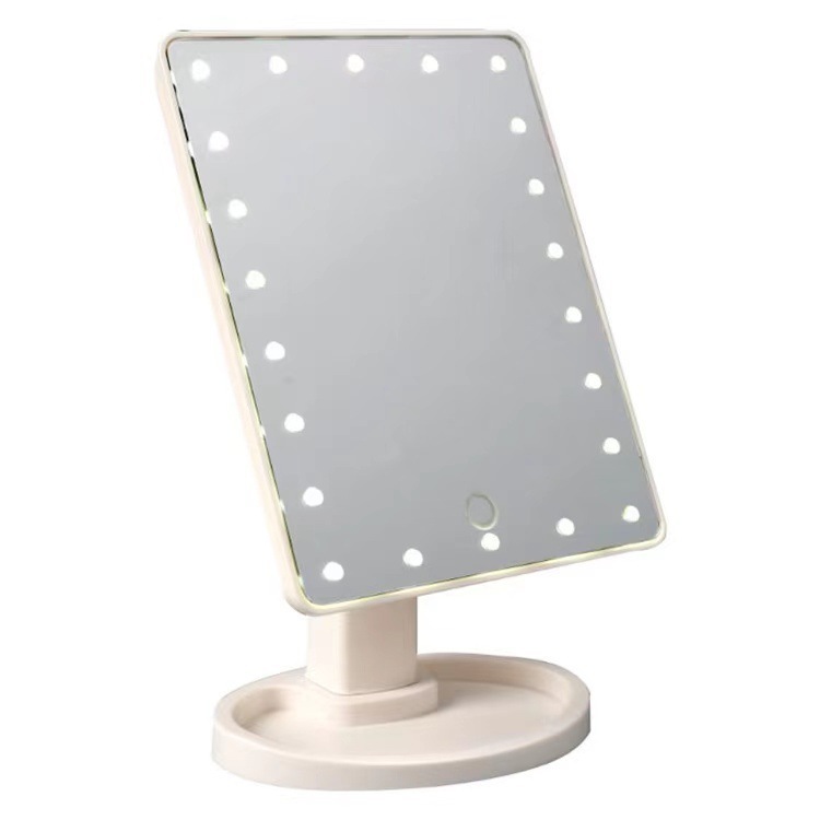 Creative led makeup mirror 16 lights 22 lights large desktop dressing mirror usb rechargeable light Beauty Mirror factory makeup