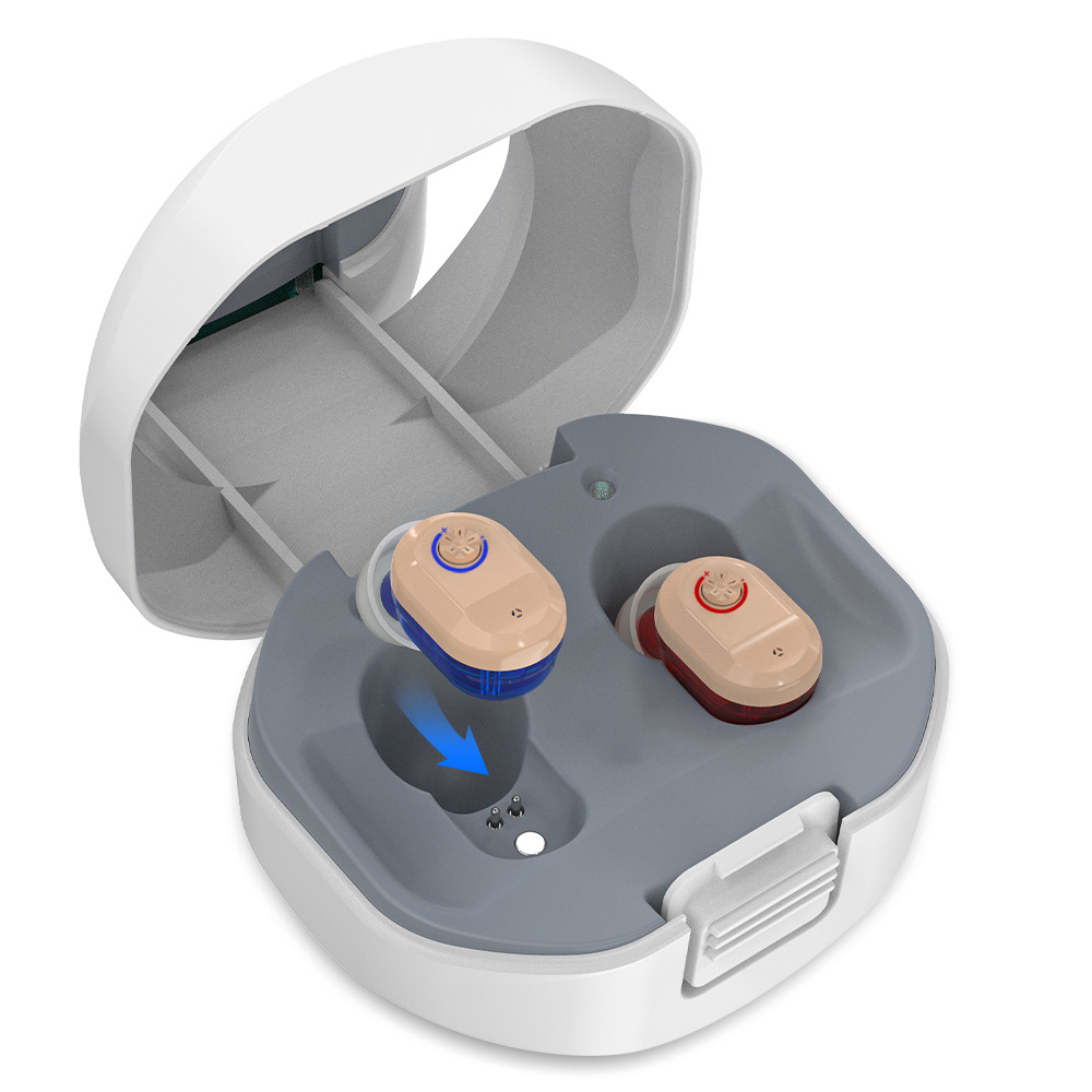 [Explosions] Charging bin hearing aid pair sound amplifier Hearing aids sound insulation and noise reduction assistance