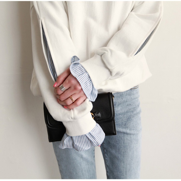 Autumn New Large Size Loose Long-sleeved Women's Round Neck Thin Coat Top