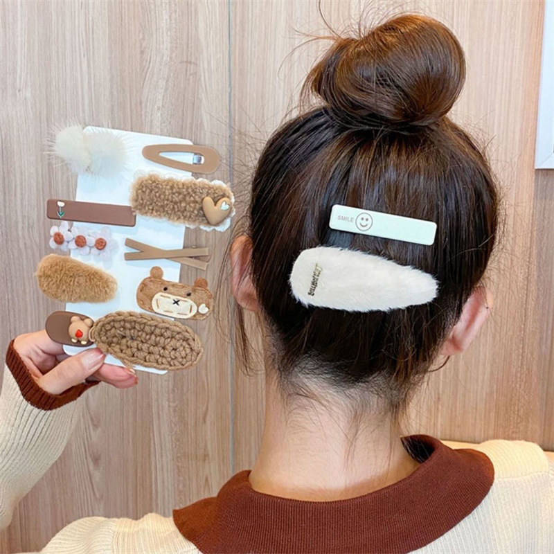 Autumn and Winter All-match Plush Hairpin Student Braided Hairpin Children's Clip Headwear Side Clip Bangs Clip Internet Celebrity Hairpin_voghion.com