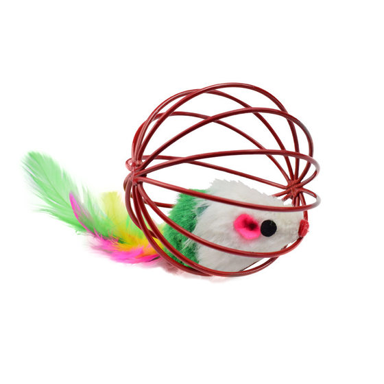 Wholesale cat toy cage mouse color feather color paint wire cage cat toy cage mouse cat self Hi toy