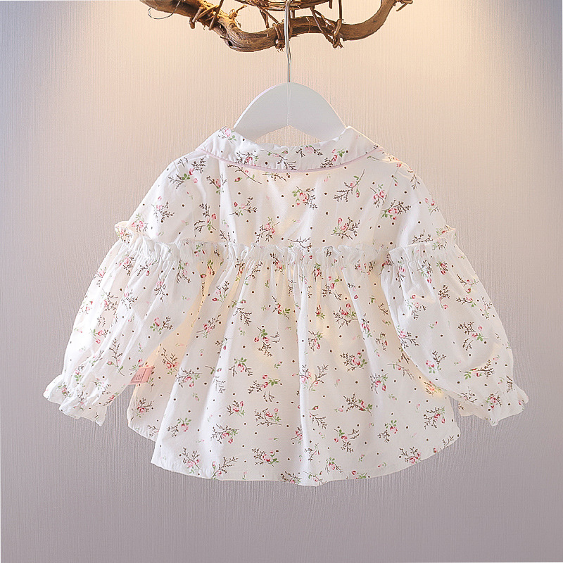 Children's clothing spring girls Korean children's small floral shirt 1-3 years old baby girl Spring children's shirt top tide