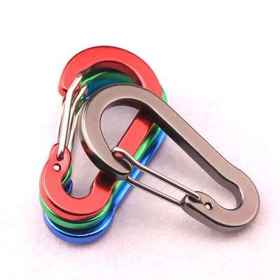 Factory supply high quality S-type Spring buckle gourd-shaped aluminum alloy carabiner crushed stainless steel wire hook