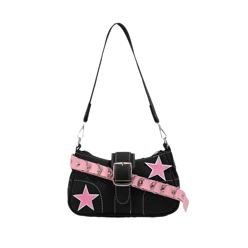 Internet Celebrity Original Niche Design One-shoulder Baguette Bag for Women 2023 New Y2k Sweet Cool Sexy High-end Armpit Bag