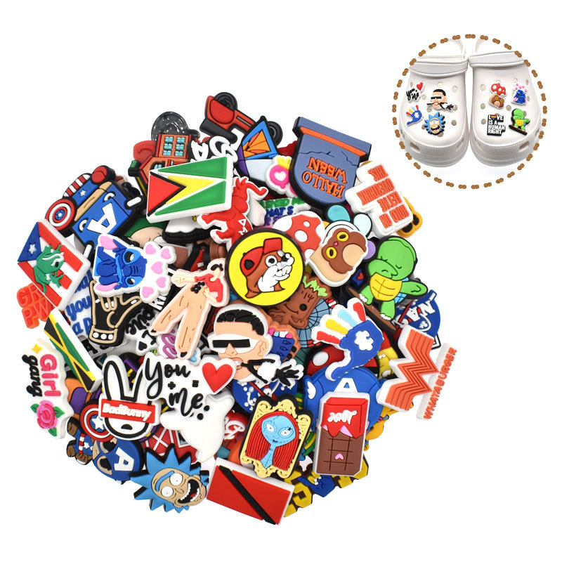 Cross-border random mixed hole shoes accessories cartoon shoes accessories diy shoe buckle decoration does not repeat mixed batch shoes flower
