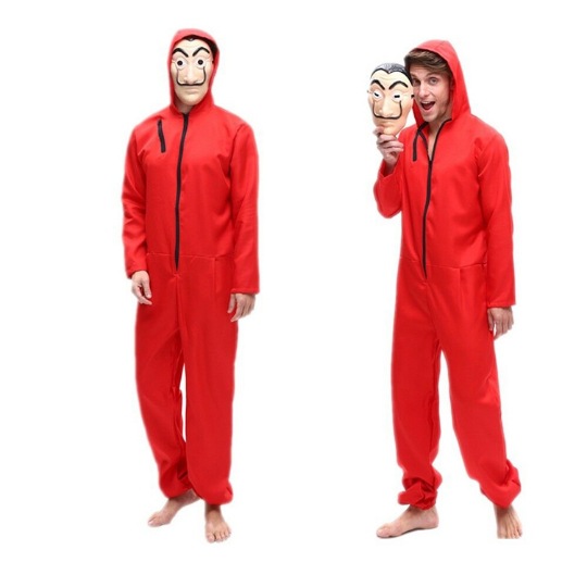 Paper Money House Halloween Costumes cosplay Dali Len Adult Children cosplay Clown Mask Halloween