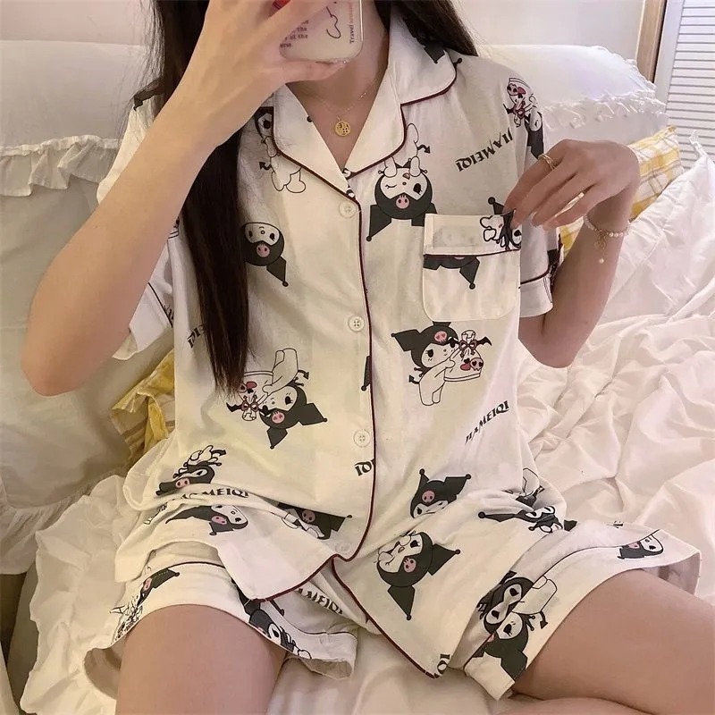 ネットレッドins韓国アニメパジャマ女性夏クロミー半袖パンツ高級感かわいいホームウェアセット|undefined