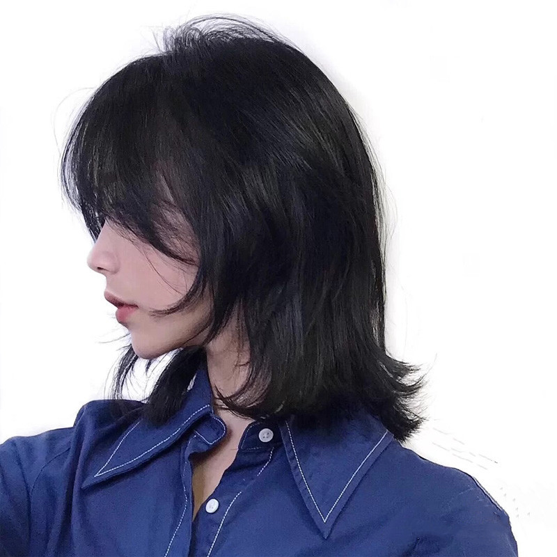 European and American Fashion Women's Wig Long Hair Buckle Clavicle Hair Cover Cross-border E-commerce Can Beveled Air Bangs Wig