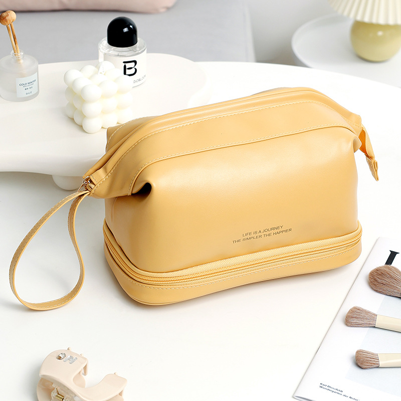 Fashion PU Cosmetic Bag Large Capacity Travel Wash Bag Cosmetic Storage Bag Waterproof Internet Celebrity Cosmetic Bag Wholesale