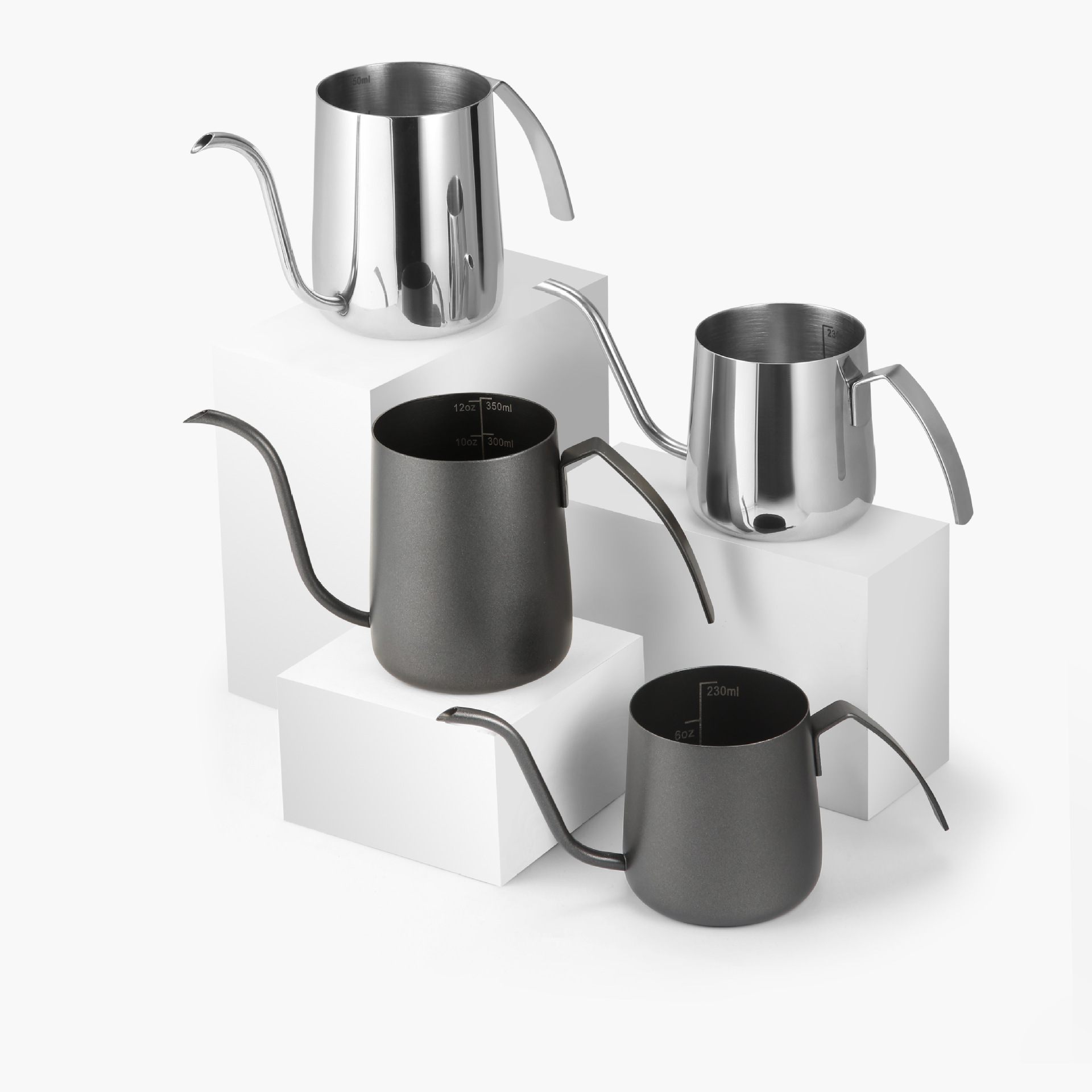 Cross-border e-commerce 304 stainless steel Teflon ear-hung coffee pot 7-shaped handle coffee hand brewing kettle outdoor ear-hung coffee pot
