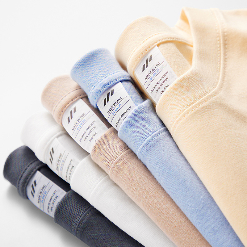 Yellowbird Knitted Combed Cotton 230g Pure Cotton Solid Color T-shirt Clothing White Fashion Brand Short Sleeve T-shirt Men's Top