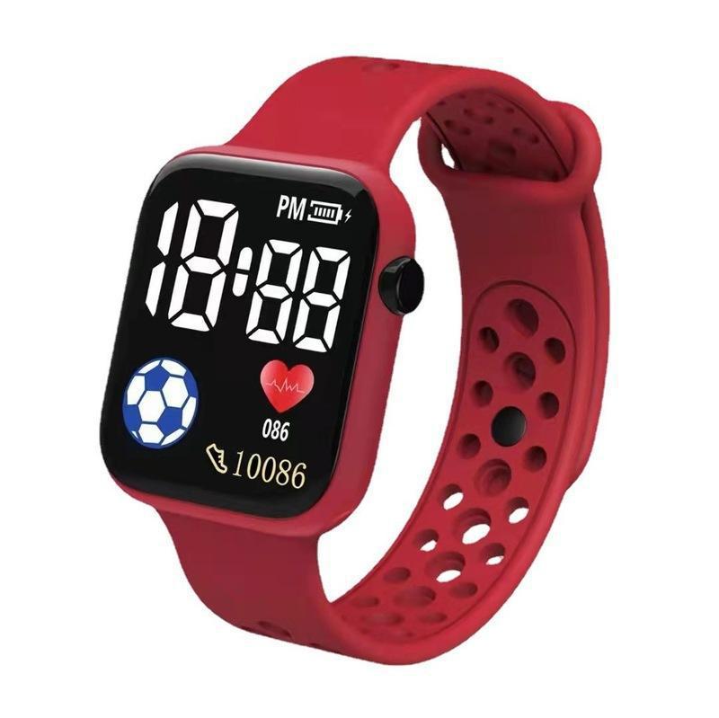 New LED electronic watch C1-2 football Square Apple waterproof digital sports student LED electronic watch