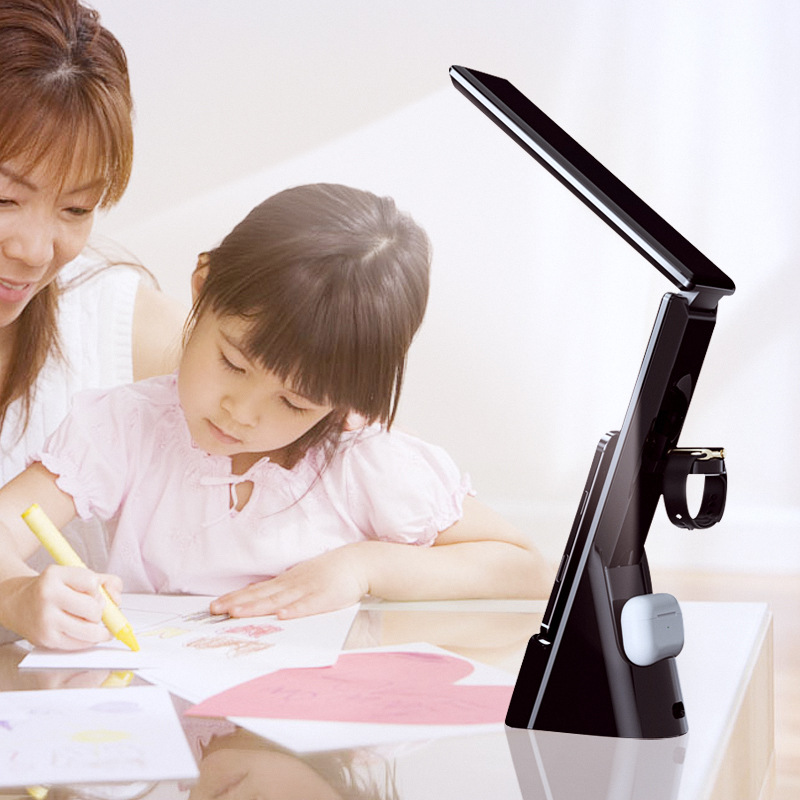 Wholesale desk lamp clock wireless charger six-in-one folding wireless charger for Apple Huawei mobile phone watch