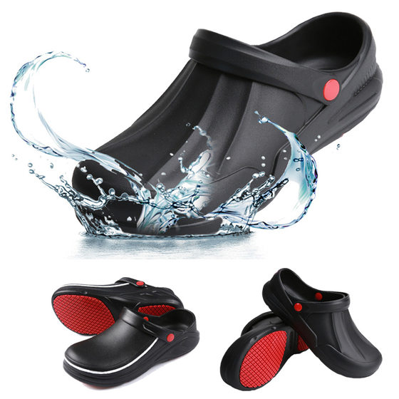 Cross-border black non-slip kitchen shoes rain shoes canteen work labor protection shoes hotel waterproof and oil-proof chef shoes wholesale