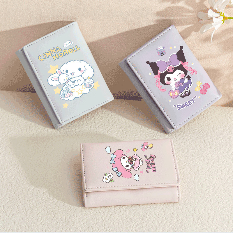 Puppy 30% Folding Wallet Female Big Ears Dog Card Holder Student High Color Value Explosions Cute Cartoon Certificate Small Wallet