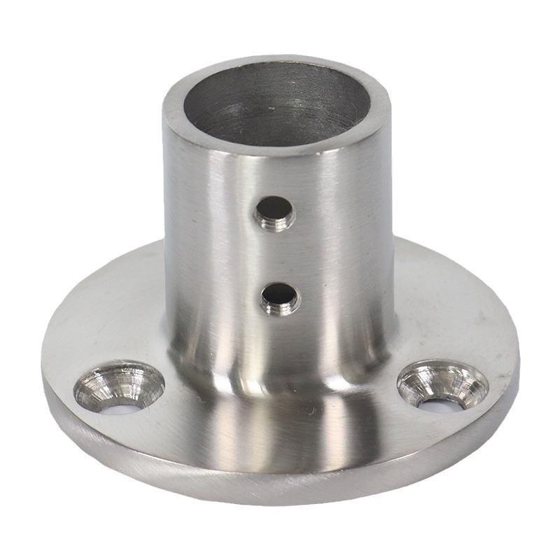 90 degree round pipe seat 22/25mm thick stainless steel 316 pipe seat flange base embedded deck pipe seat