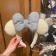 Beige Striped Minnie Plush Hair Hoop