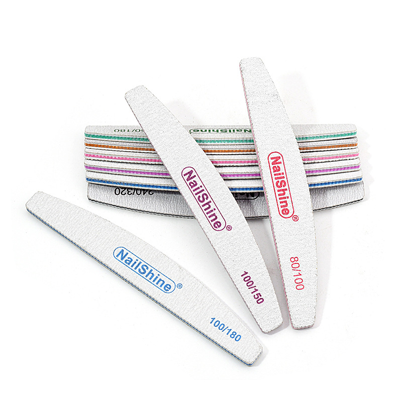 Cross-border half-moon nail file Purple Heart trimming sand strip with tooth gray sanding strip double-sided nail rubbing nail tool