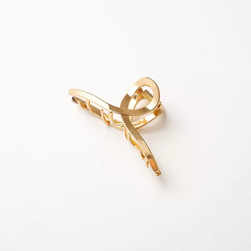 Metal Mesh Red Hairpin Hair Accessories Elegant Elegant Simple Hair Grab Back Head Clip Women's High Ponytail Clip Shark Clip_voghion.com