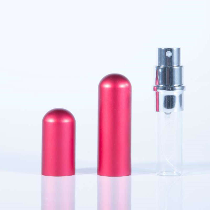 5ml lipstick perfume spray bottle small sample matte round head portable mini anodized aluminum perfume split bottle