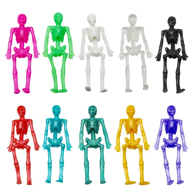 Children's TPR Soft Rubber Stretch Skull Man Decompression Toy Halloween Cross-border Explosions Tricky Funny Toy