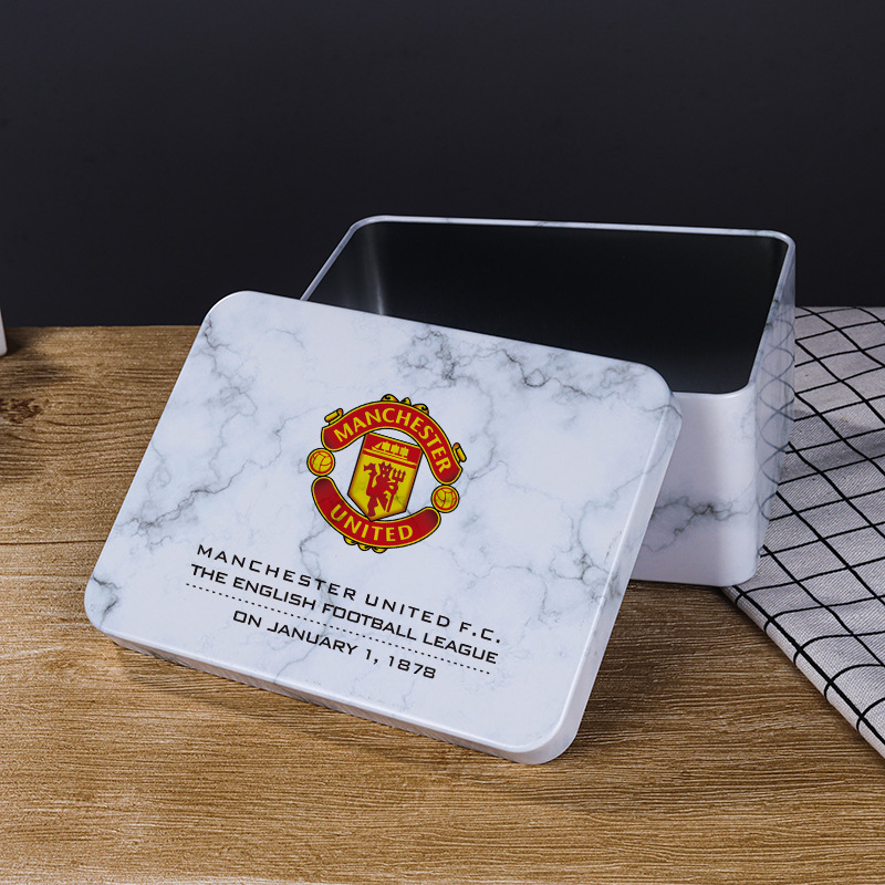 Football Giants club gift box rectangular tinplate box Star hand-made packaging box iron box