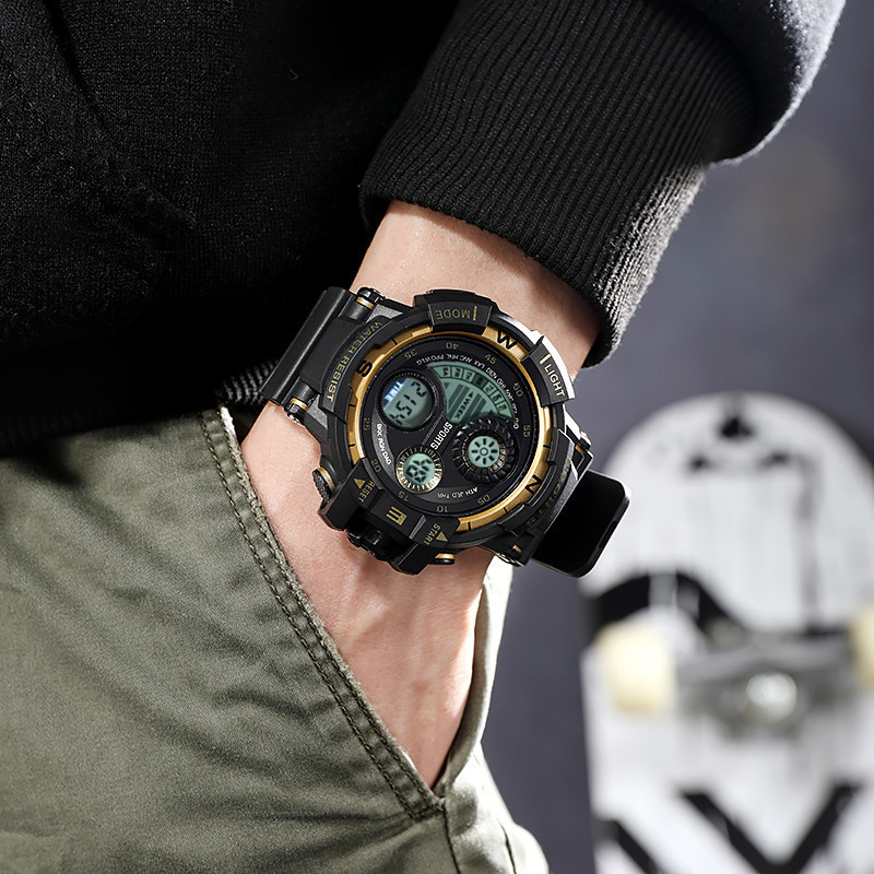 Manufacturers wholesale men's outdoor Korean fashion explosions large dial Sports men's and women's students waterproof children's electronic watch