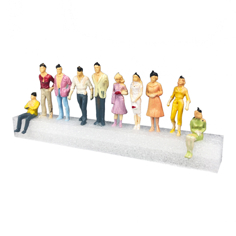 Color villain HO scale model city sand table building miniature photography Street landscape different scale style