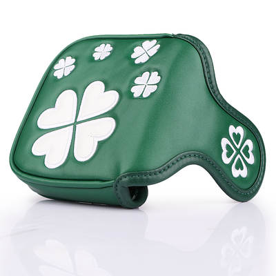 Four-leaf clover embroidery square push rod cover factory spot golf putter protective cover golf club head cover