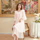 Cross-border 2023 Spring and Summer New Half Sleeve Lace Pajamas Women's Modal Mesh Palace Style Princess Home Clothes